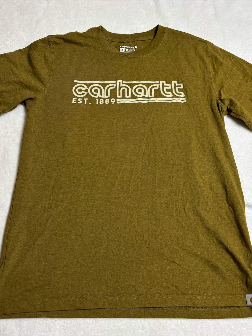 Carhartt Olive Green Logo Short-Sleeve Tee